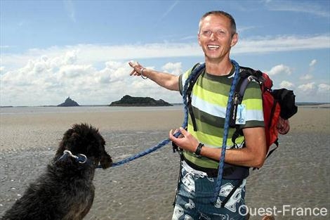 traversées de la baie du mont saint michel didier Lavadoux guide de la baie et sa guide assistante raffia